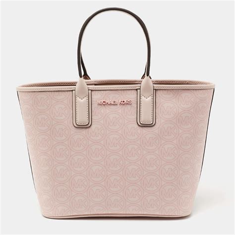 michael kors pink sateen tote|Michael Kors pink canvas tote.